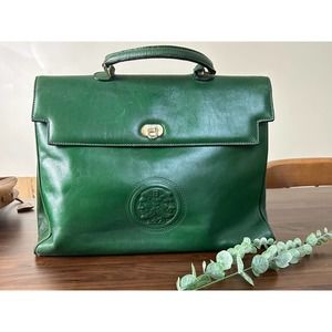 Vintage Fendi Bag, Designer Handbag, Green Leather Bag